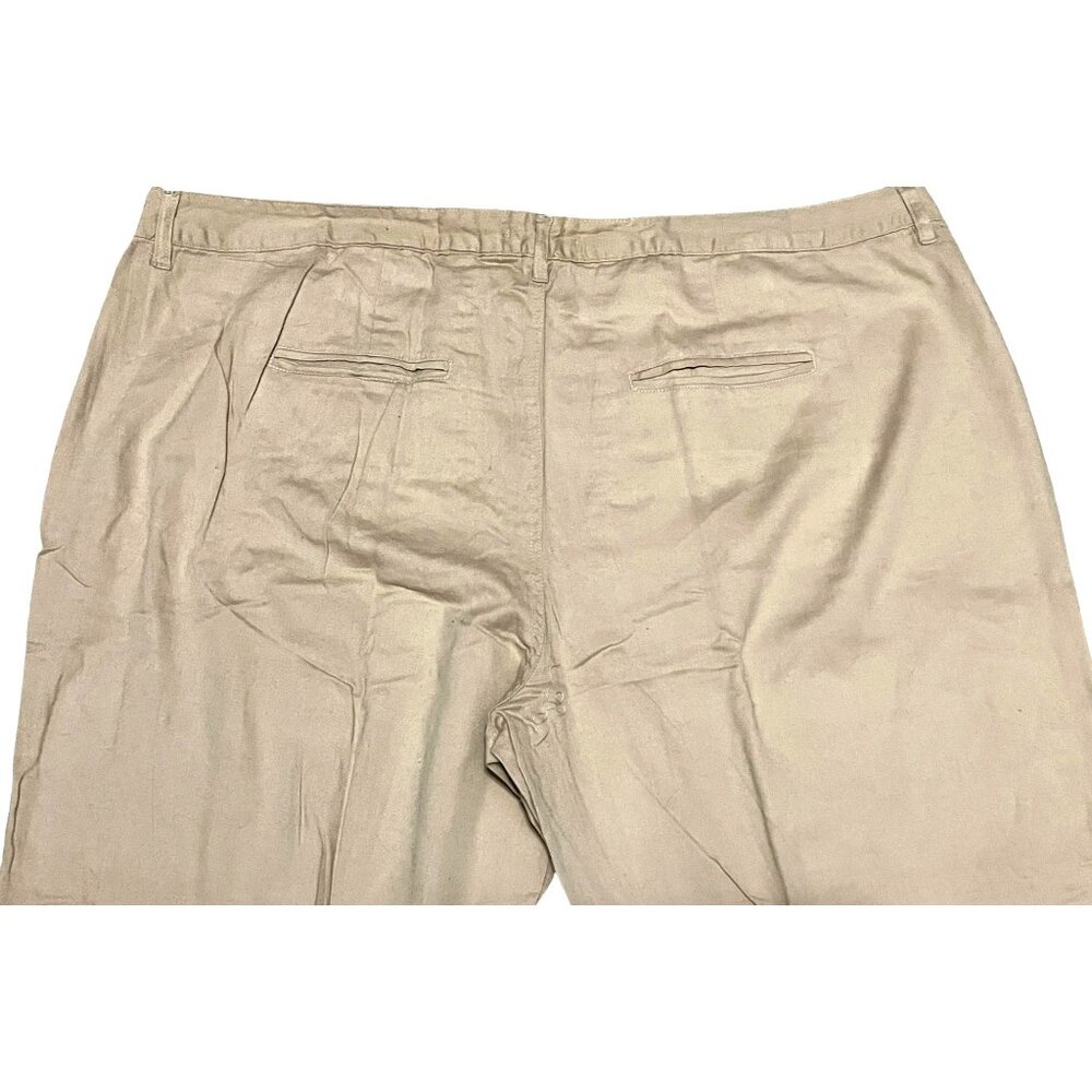 Woman Within NWOT Stretch Cotton Chino Straight Leg Pant Sz 28 Wide Petite Beige - Picture 8 of 10